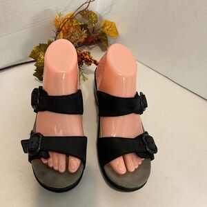 Dansko Black Double Buckle Sandals